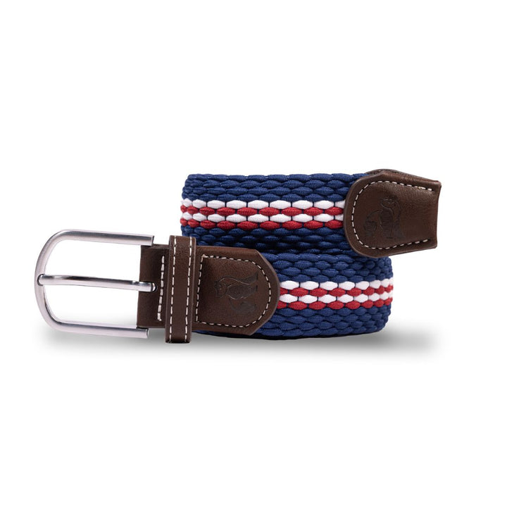 Woven Belt - Burgundy Fine Stripe