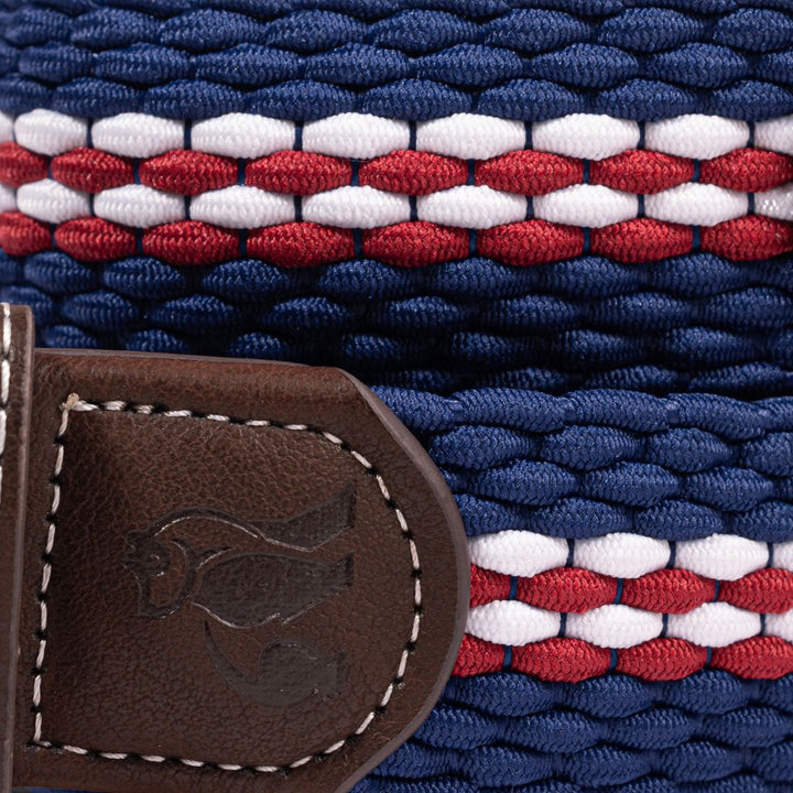 Woven Belt - Burgundy Fine Stripe