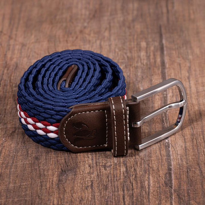 Woven Belt - Burgundy Fine Stripe