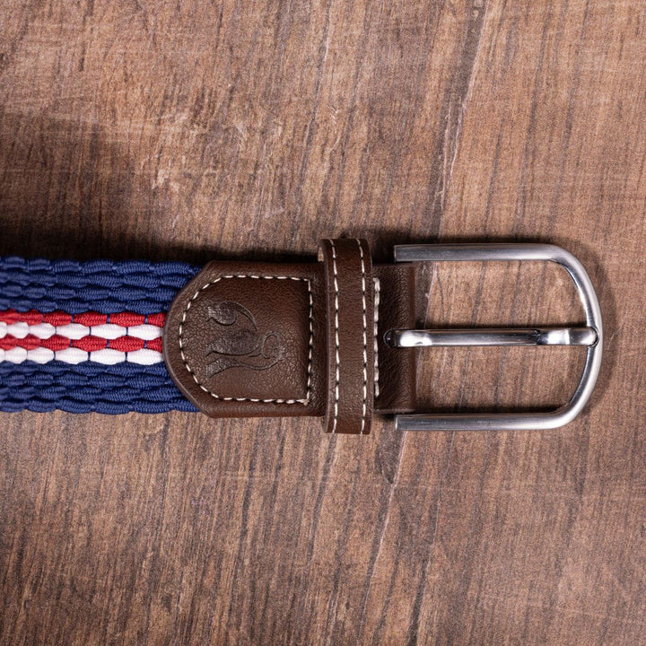 Woven Belt - Burgundy Fine Stripe