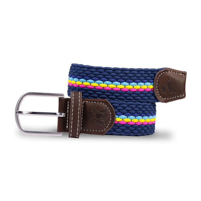 Mens Woven Belts - Woven Belt - Neon Fine Stripe Mens Woven Belts - Woven Belt - Neon Fine Stripe