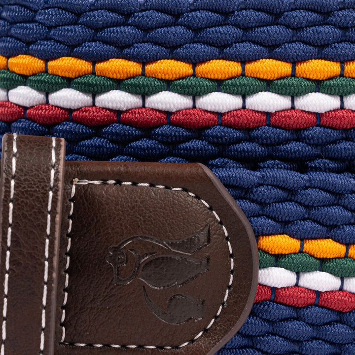 Woven Belt - Orange / Burgundy Fine Stripe