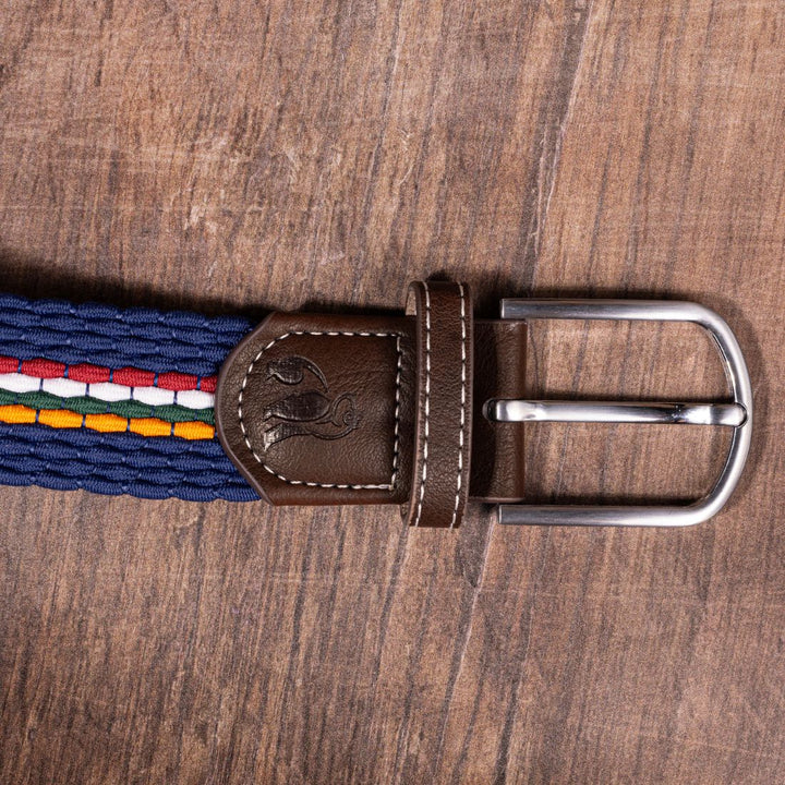 Woven Belt - Orange / Burgundy Fine Stripe