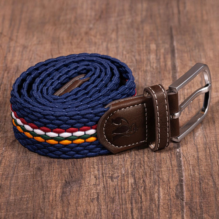 Woven Belt - Orange / Burgundy Fine Stripe