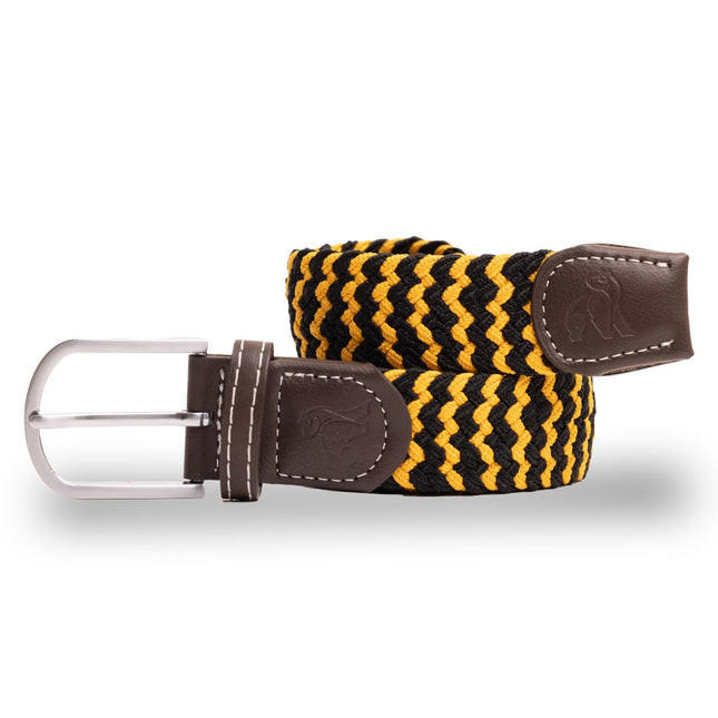 Mens Woven Belts - Woven Belt - Yellow Zigzag Mens Woven Belts - Woven Belt - Yellow Zigzag