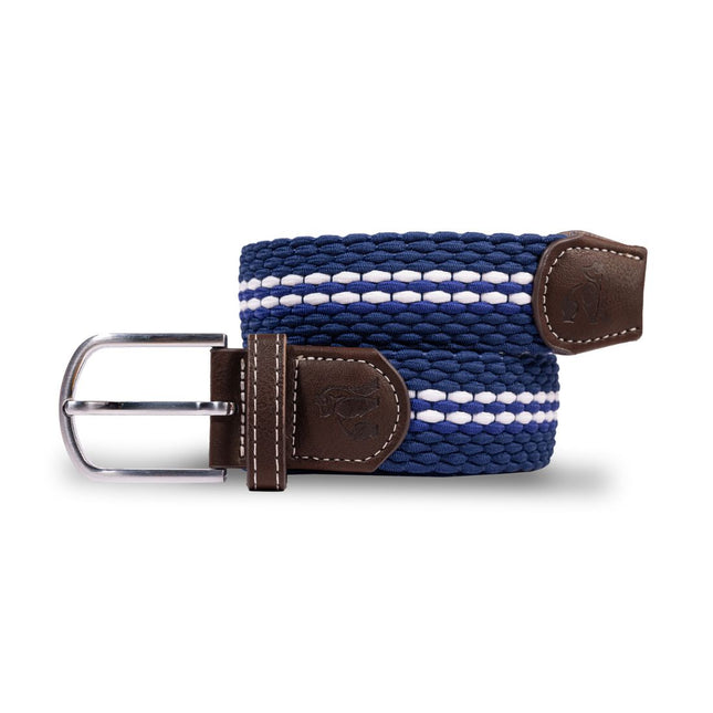 Mens Woven Belts - Woven Belt - White Fine Stripe Mens Woven Belts - Woven Belt - White Fine Stripe