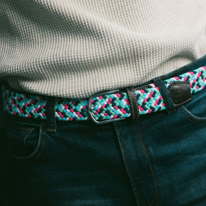 Woven Belt - Bright Zigzag