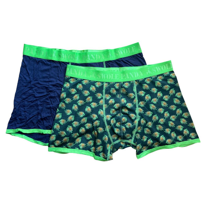 Bamboo Underwear - Bamboo Boxers 2 Pack - Navy / Leaves Bamboo Underwear - Bamboo Boxers 2 Pack - Navy / Leaves