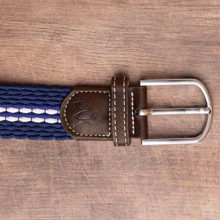 Woven Belt - White Fine Stripe