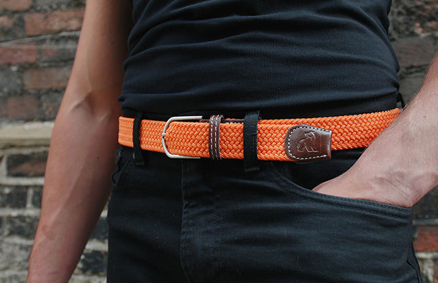 Orange Leather Belt | Swole Panda