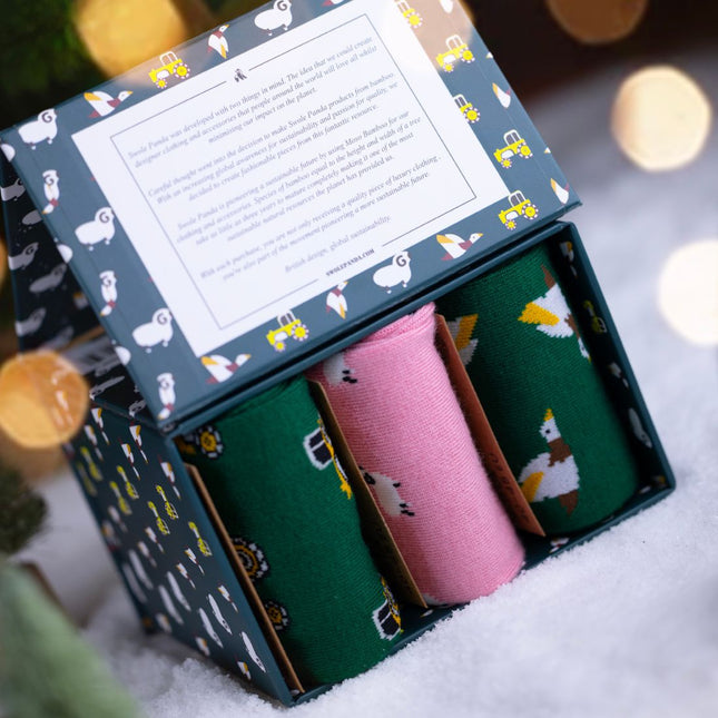 Bamboo Sock Gift Boxes and Bundles - Farm Sock Box - 3 Pairs of Bamboo Socks (His) Bamboo Sock Gift Boxes and Bundles - Farm Sock Box - 3 Pairs of Bamboo Socks (His)