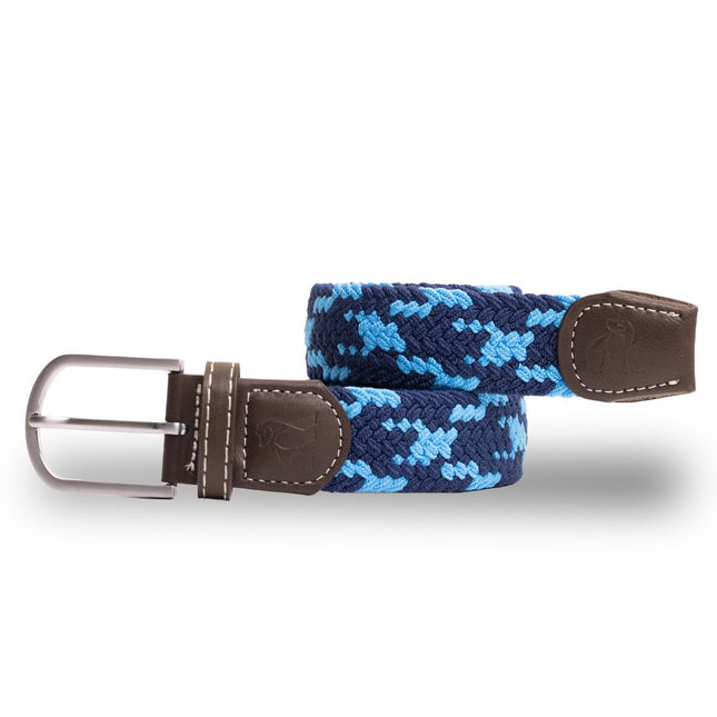 Mens Woven Belts - Woven Belt - Blue X Zigzag Mens Woven Belts - Woven Belt - Blue X Zigzag
