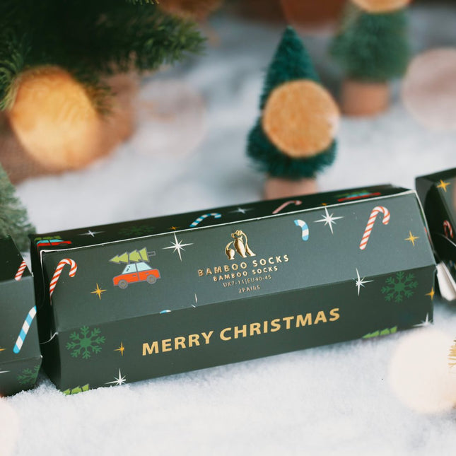 Bamboo Sock Gift Boxes and Bundles - Motif Christmas Cracker - 2 Pairs of Bamboo Socks (His) Bamboo Sock Gift Boxes and Bundles - Motif Christmas Cracker - 2 Pairs of Bamboo Socks (His)