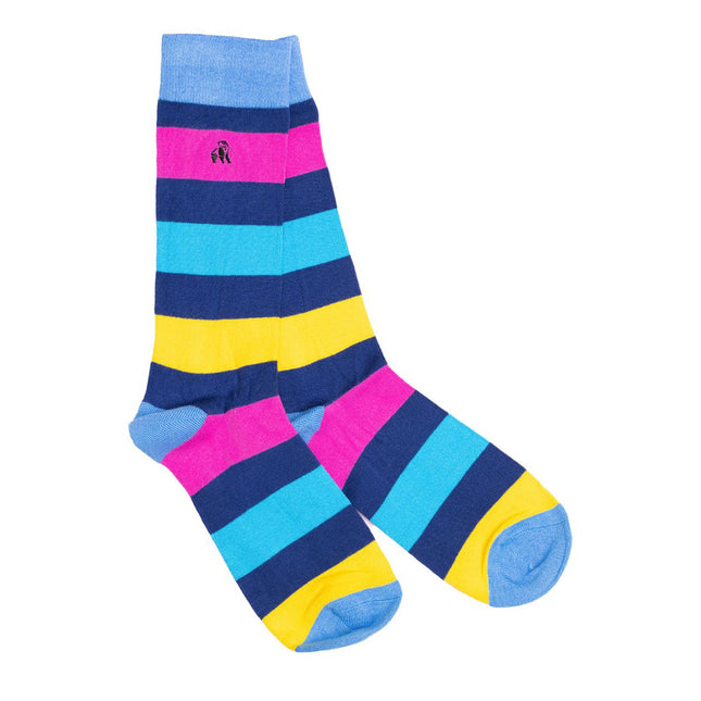 Men's Striped Bamboo Socks - Neon Stripe Bamboo Socks Men's Striped Bamboo Socks - Neon Stripe Bamboo Socks