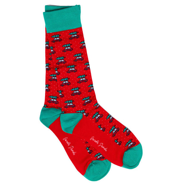 Funky Mens Socks - Driving Home For Christmas Bamboo Socks Funky Mens Socks - Driving Home For Christmas Bamboo Socks