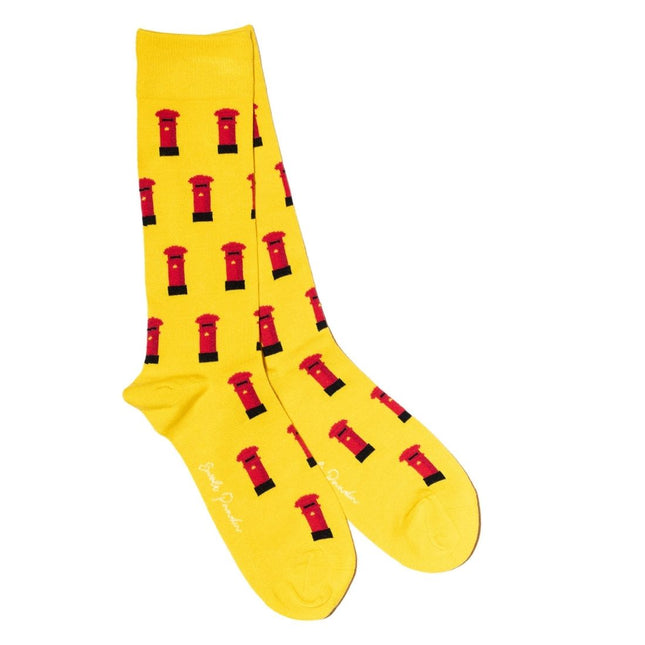 Funky Mens Socks - Red Post Box Bamboo Socks Funky Mens Socks - Red Post Box Bamboo Socks