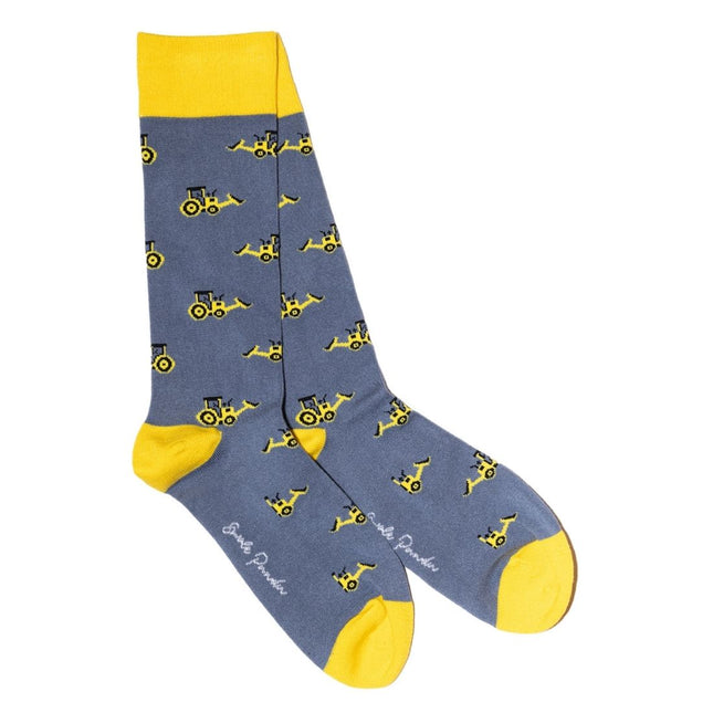 Funky Mens Socks - Yellow Digger Bamboo Socks Funky Mens Socks - Yellow Digger Bamboo Socks