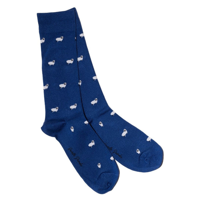 Funky Mens Socks - Navy Sheep Bamboo Socks Funky Mens Socks - Navy Sheep Bamboo Socks