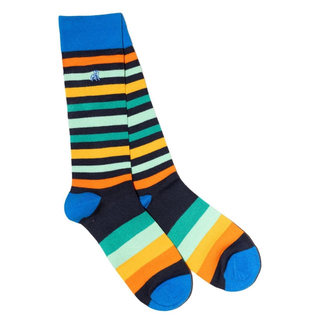 Men's Striped Bamboo Socks - Gradient Stripe Bamboo Socks Men's Striped Bamboo Socks - Gradient Stripe Bamboo Socks