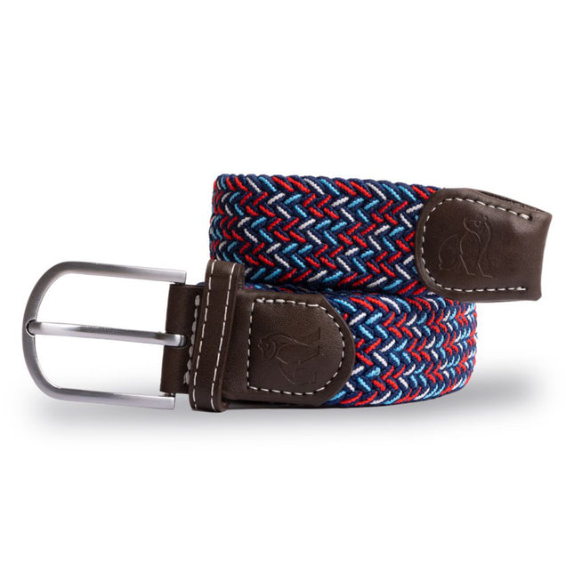 Mens Woven Belts - Woven Belt - Blue / Red / White Dot Mens Woven Belts - Woven Belt - Blue / Red / White Dot