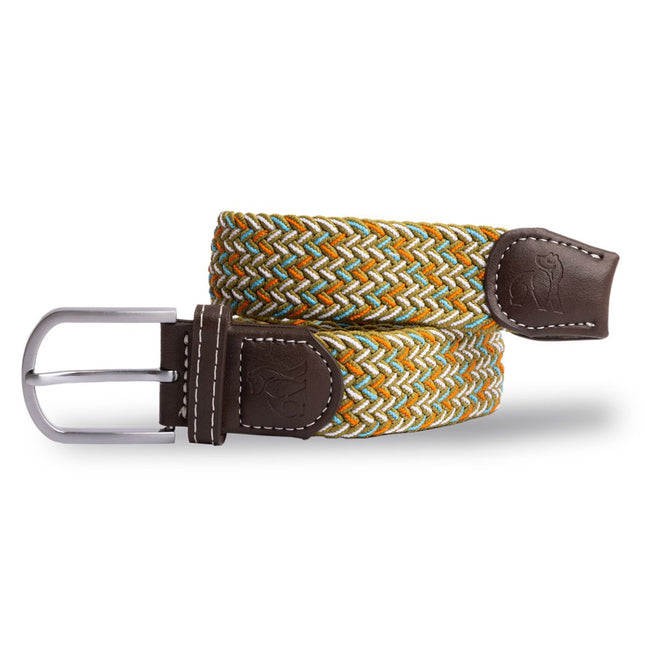 Mens Woven Belts - Woven Belt - Khaki and Blue Dot Mens Woven Belts - Woven Belt - Khaki and Blue Dot