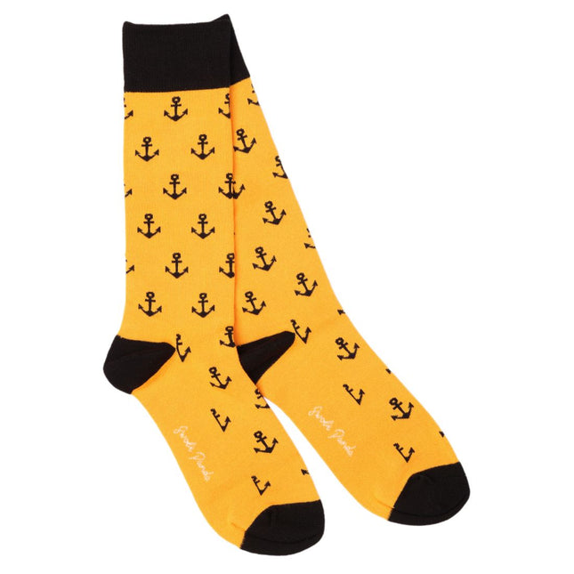 Funky Mens Socks - Yellow Anchor Bamboo Socks Funky Mens Socks - Yellow Anchor Bamboo Socks