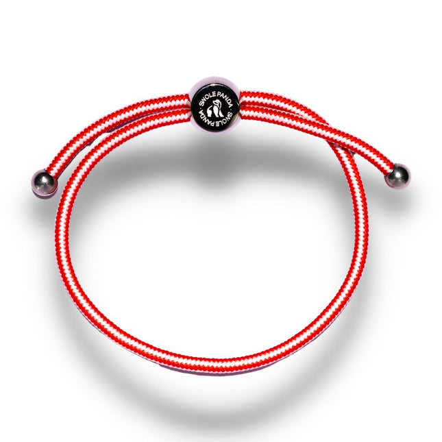 Rope Bracelets Made from Recycled Plastic Bottles - Rope Bracelet - Red & White Stripe Rope Bracelets Made from Recycled Plastic Bottles - Rope Bracelet - Red & White Stripe