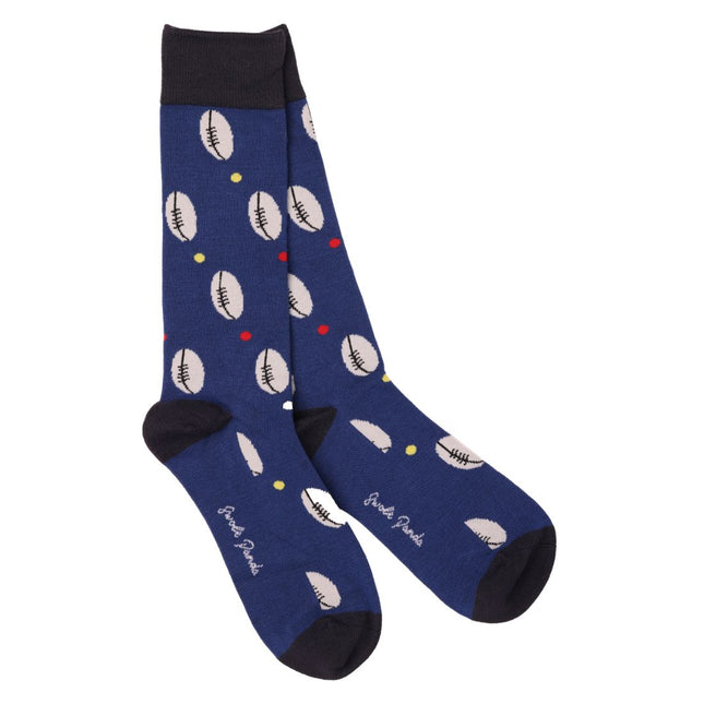 Funky Mens Socks - Rugby Ball Bamboo Socks Funky Mens Socks - Rugby Ball Bamboo Socks