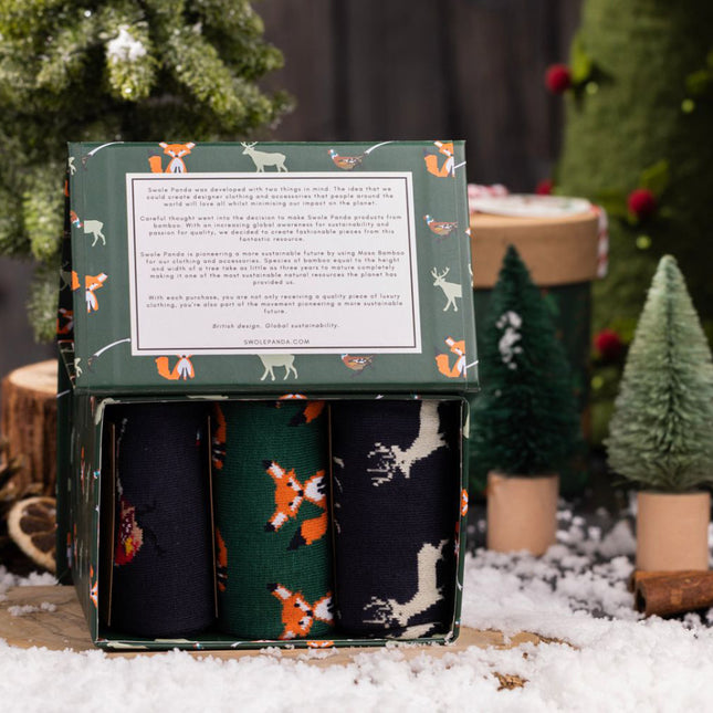 Bamboo Sock Gift Boxes and Bundles - Countryside Sock Box - 3 Pairs of Bamboo Socks (His) Bamboo Sock Gift Boxes and Bundles - Countryside Sock Box - 3 Pairs of Bamboo Socks (His)