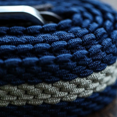 Woven Belt - Blue / Cream Stripe