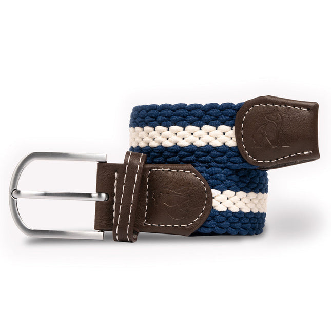 Mens Woven Belts - Woven Belt - Blue / White Stripe Mens Woven Belts - Woven Belt - Blue / White Stripe