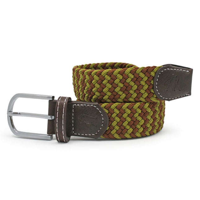 Mens Woven Belts - Woven Belt - Khaki Zigzag Mens Woven Belts - Woven Belt - Khaki Zigzag