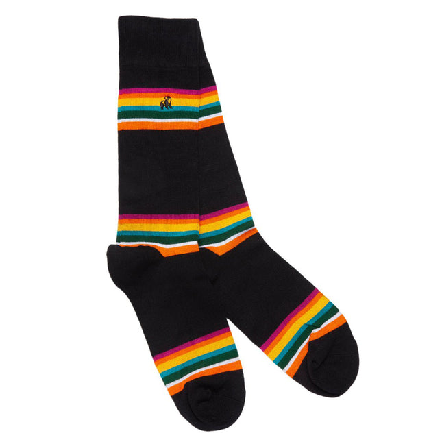 Men's Striped Bamboo Socks - Black Bold Striped Bamboo Socks Men's Striped Bamboo Socks - Black Bold Striped Bamboo Socks