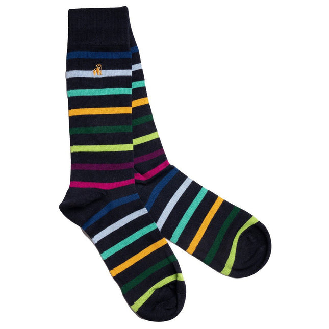 Men's Striped Bamboo Socks - Black Small Striped Bamboo Socks Men's Striped Bamboo Socks - Black Small Striped Bamboo Socks