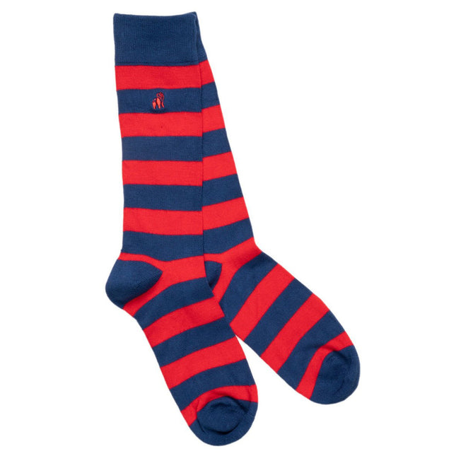 Mens Bamboo Socks - Classic Red Striped Bamboo Socks Mens Bamboo Socks - Classic Red Striped Bamboo Socks
