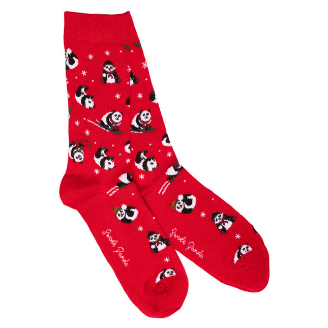 Valentine's Day Gifts - Red Skiing Panda Bamboo Socks Valentine's Day Gifts - Red Skiing Panda Bamboo Socks