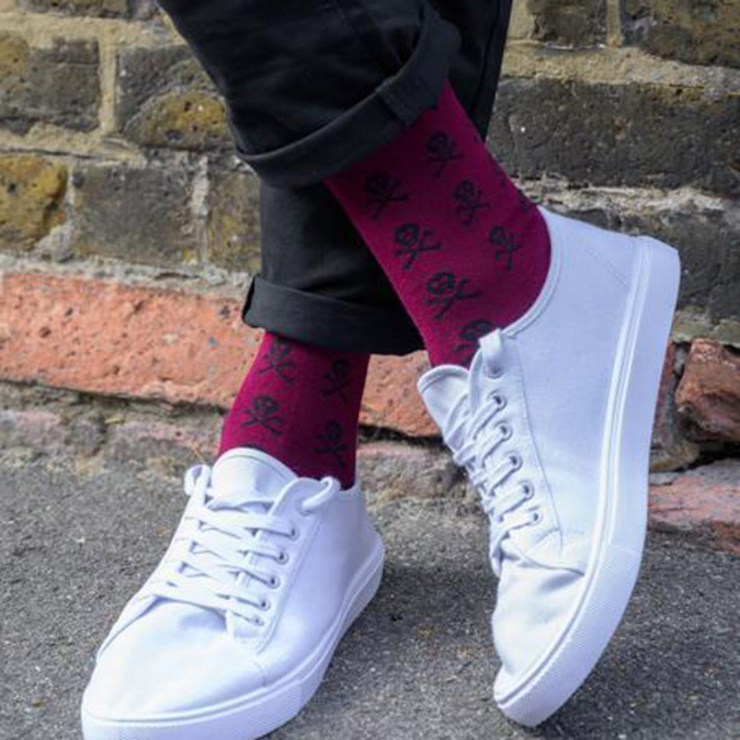 Red Skull Bamboo Socks