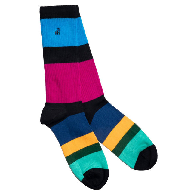 Men's Striped Bamboo Socks - Rugby Stripe Bamboo Socks Men's Striped Bamboo Socks - Rugby Stripe Bamboo Socks