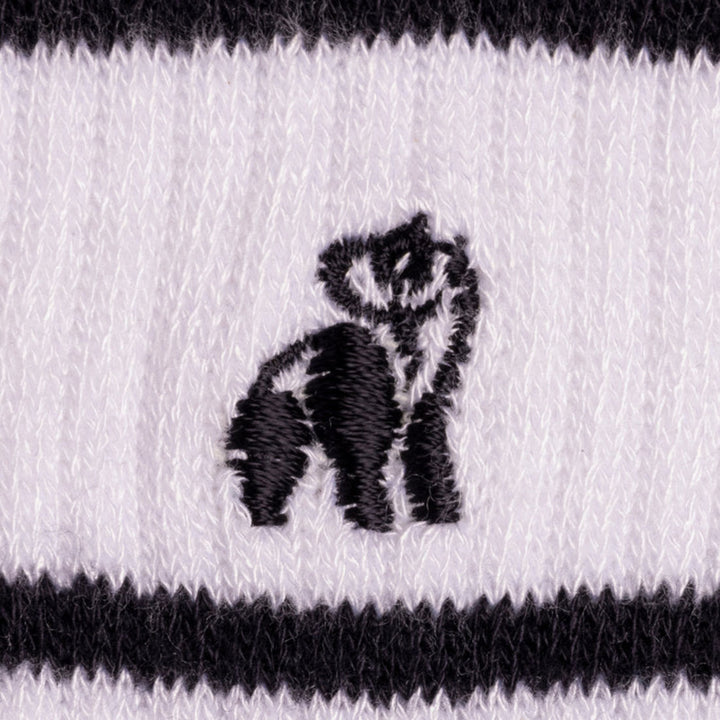 White & Navy Striped Bamboo Socks