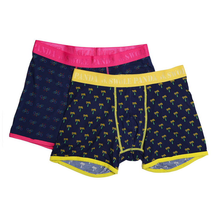 Bamboo Boxers 2 Pack - Bicycles / Palm Trees
