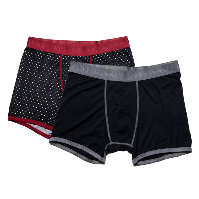 Bamboo Underwear - Bamboo Boxers 2 Pack - Grey & Black / White Spot Bamboo Underwear - Bamboo Boxers 2 Pack - Grey & Black / White Spot