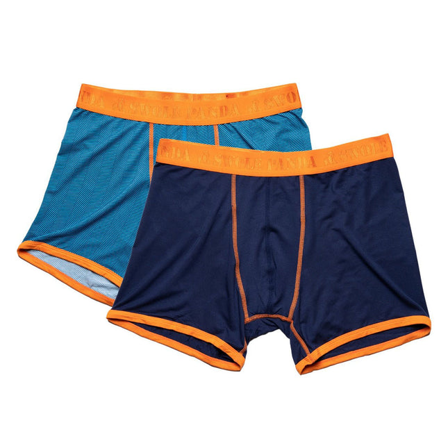 Bamboo Underwear - Bamboo Boxers 2 Pack - Navy & Blue Herringbone Bamboo Underwear - Bamboo Boxers 2 Pack - Navy & Blue Herringbone