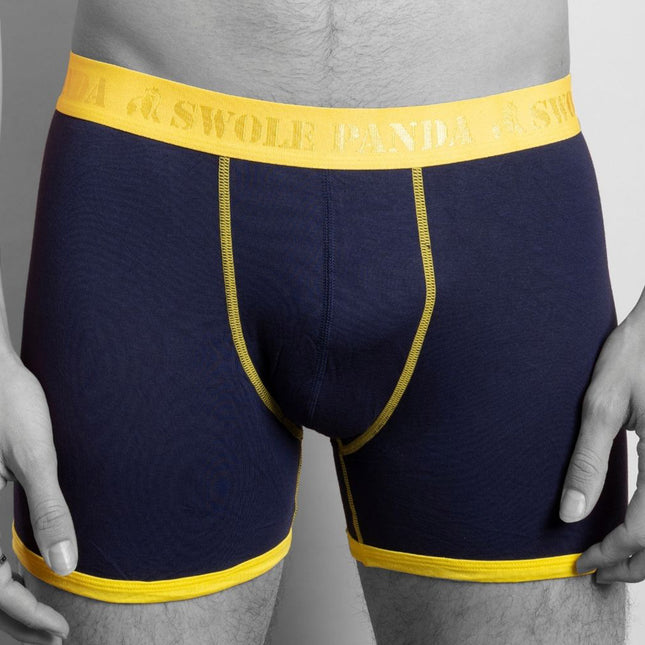 Christmas Boxer Shorts - Bamboo Boxers - Navy / Yellow Band Christmas Boxer Shorts - Bamboo Boxers - Navy / Yellow Band