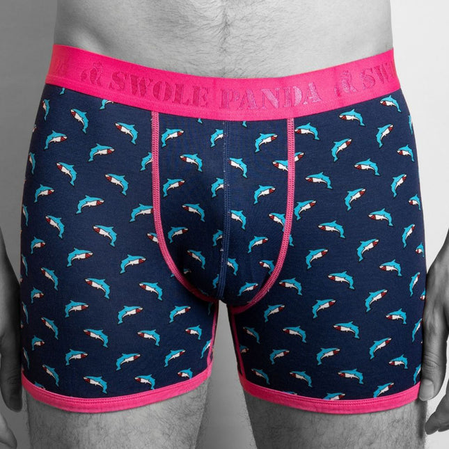 Christmas Boxer Shorts - Bamboo Boxers - Sharks Christmas Boxer Shorts - Bamboo Boxers - Sharks