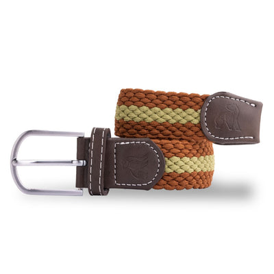 Woven Belt - Brown / Khaki Stripe