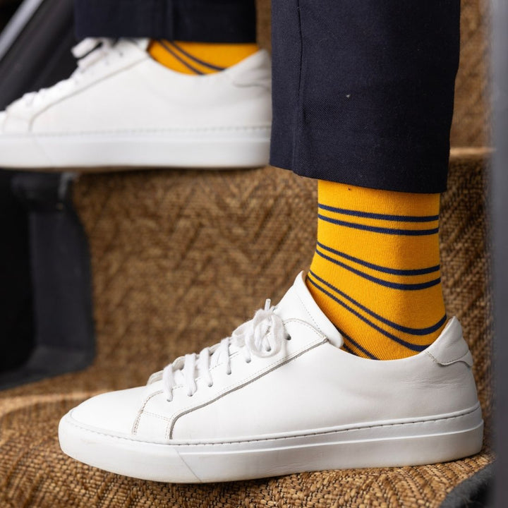 Yellow & Black Striped Bamboo Socks