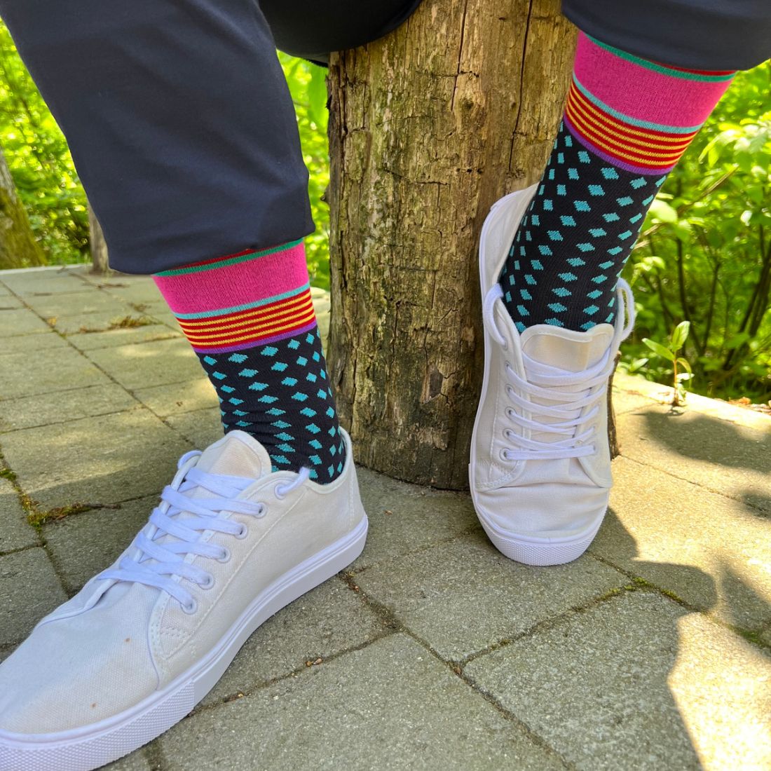 Stripe and Diamond Bamboo Socks