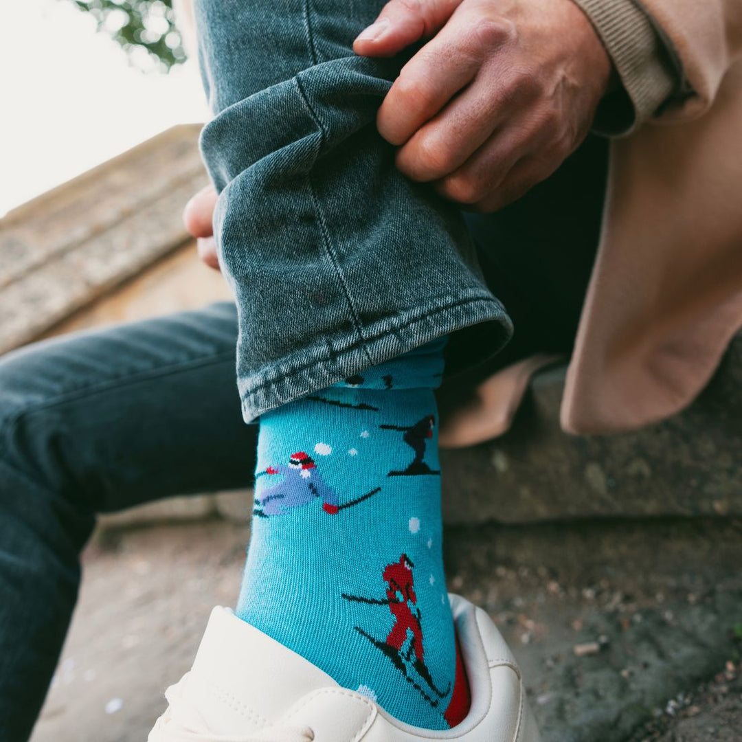 Snow Skiing Bamboo Socks