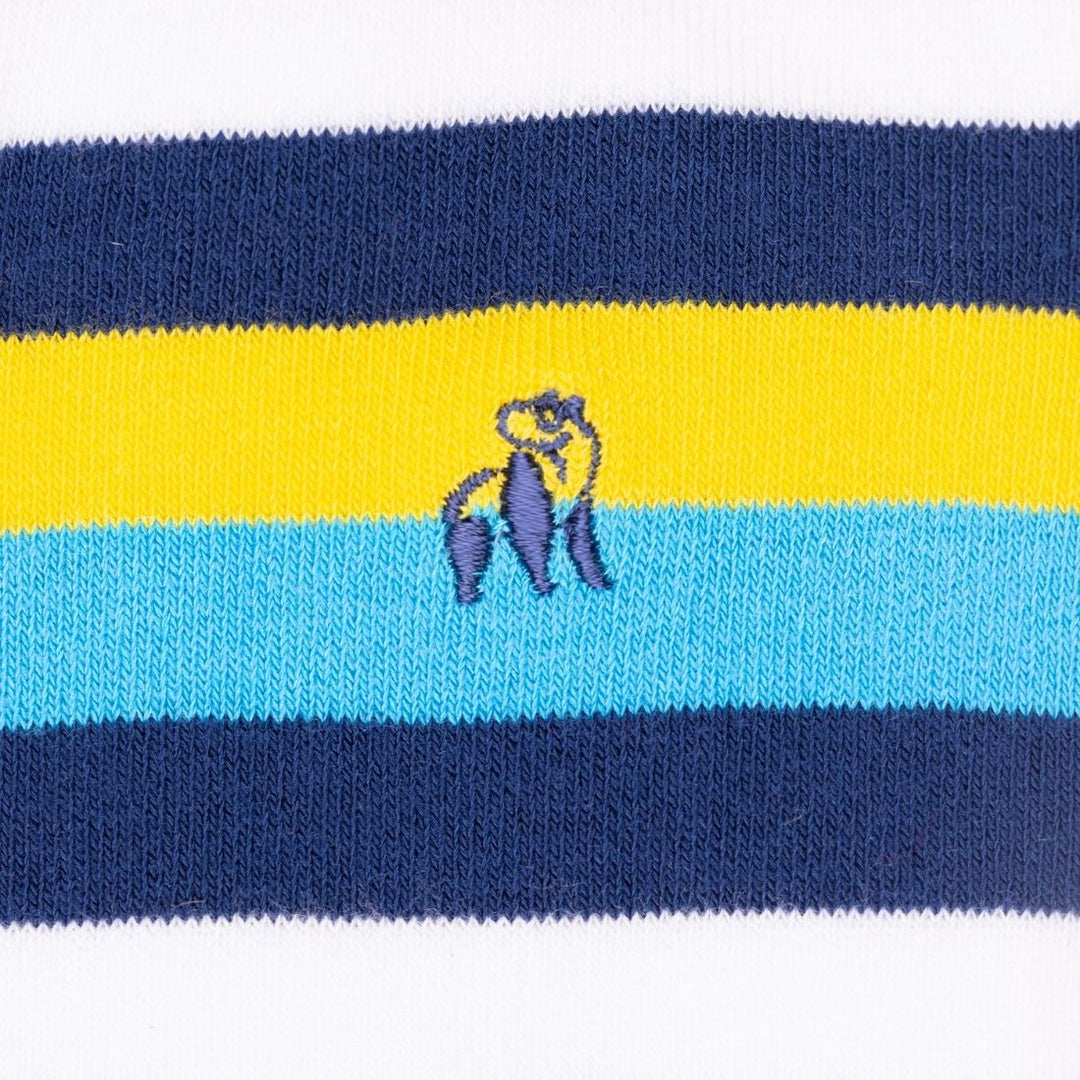 Navy, Yellow & Blue Striped Bamboo Socks