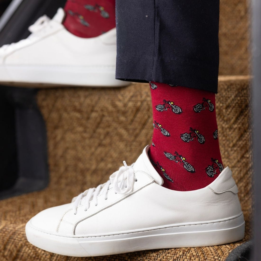 Motorbike Bamboo Socks (Comfort Cuff)